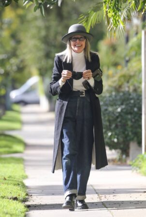 Diane Keaton - Out for a solo walk in West Hollywood