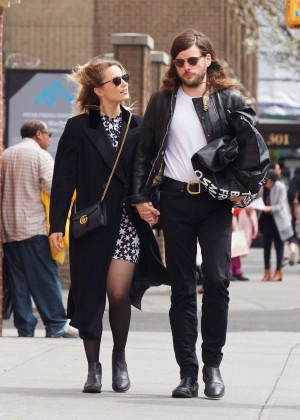 Dianna Agron and her fiance Winston Marshall out in SoHo