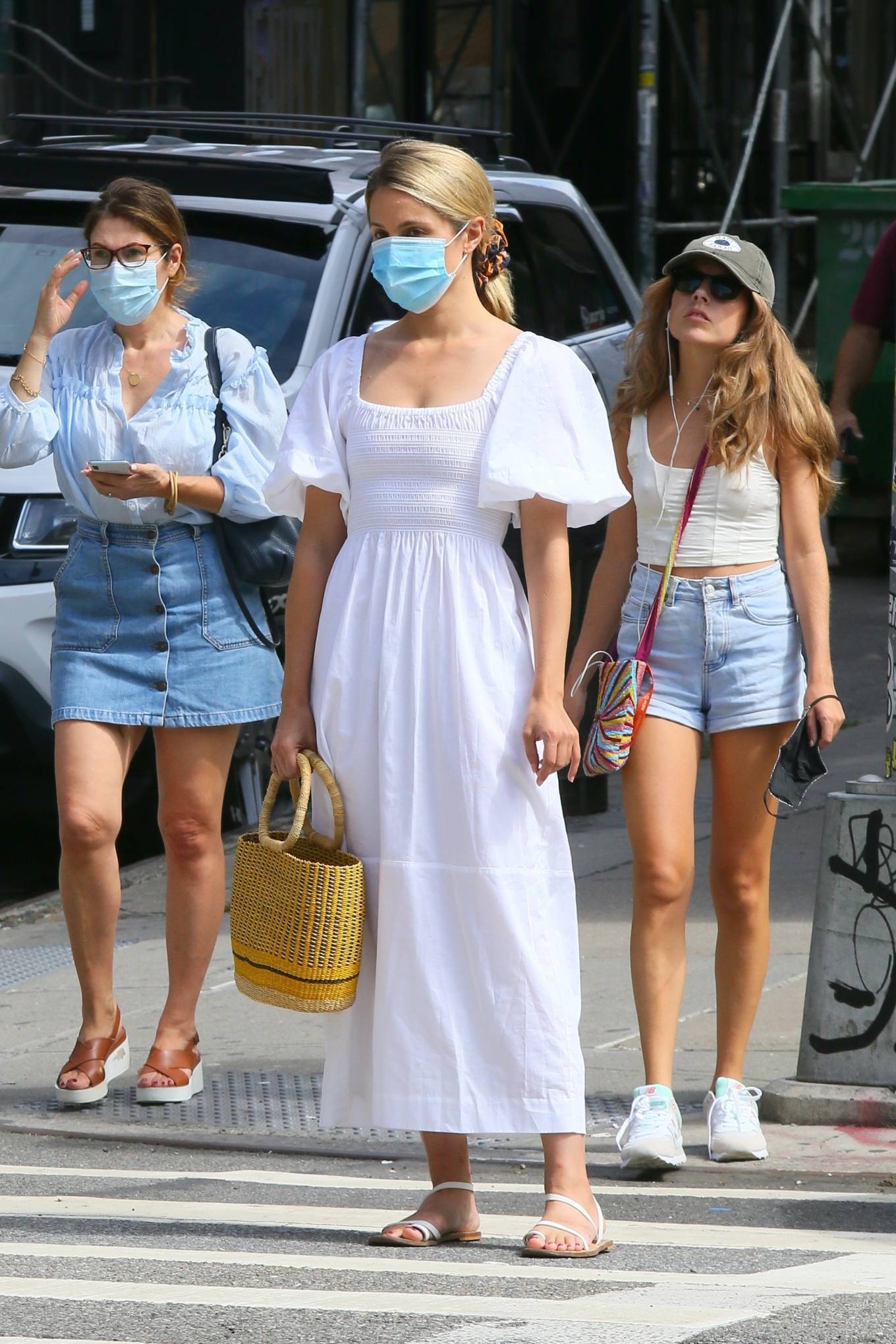 Dianna Agron – seen in white cotton dress in Soho in New York City