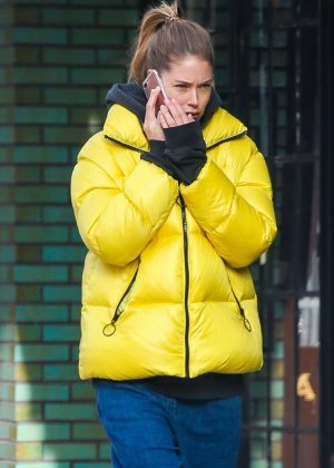 Doutzen Kroes in Yellow Jacket - Out in New York City