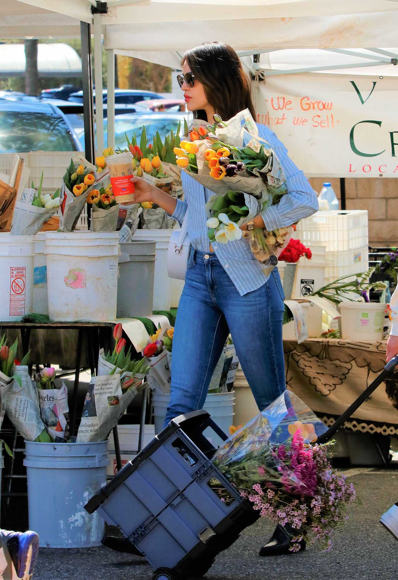 Eiza Gonzalez – Shopping at a farmers market in Los Angeles-21 – GotCeleb