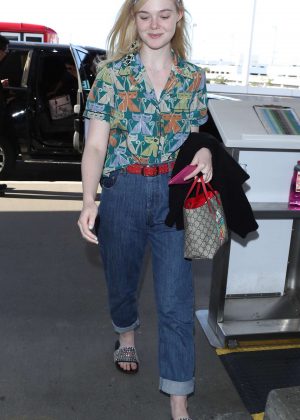 Elle Fanning - Arrives at LAX Airport in LA