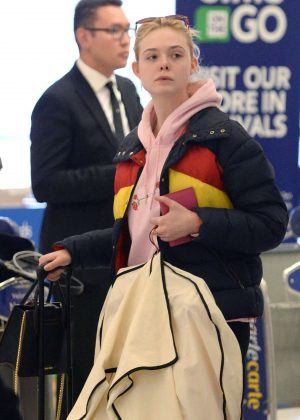 Elle Fanning - Arriving at JFK Airport in New York City