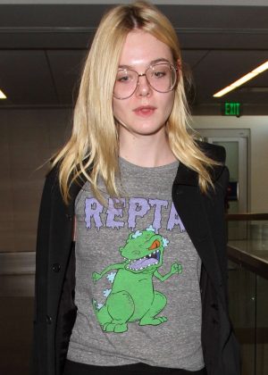 Elle Fanning at LAX airport in Los Angeles