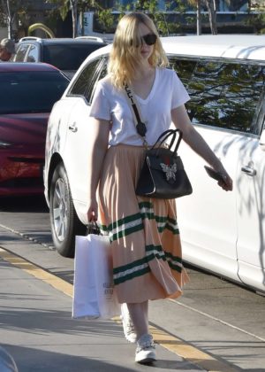 Elle Fanning with her family out in LA