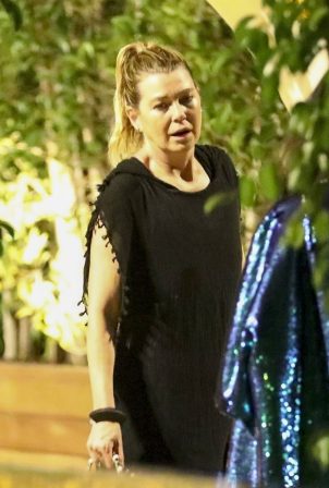 Ellen Pompeo - Leaving a star-studded party hosted by Jay-Z in Malib