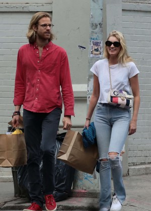 Elsa Hosk with a boyfriend Tom Daly Shopping in New York