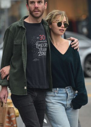 Emilia Clarke and boyfriend Charlie McDowel - Out in Venice
