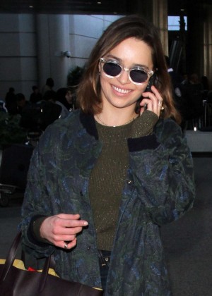 Emilia Clarke - Arrives at LAX Airport in Los Angeles