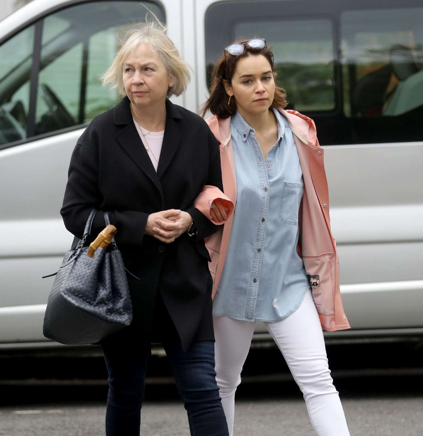 Emilia Clarke with her mother out in London -05 | GotCeleb