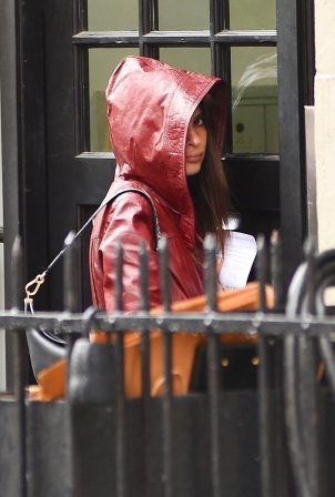 Emily Ratajkowski - In leather coat in New York City