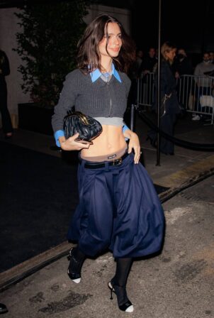 Emily Ratajkowski - Shows off her toned abs in Miu Miu as she leaves the CFDA Awards in New York