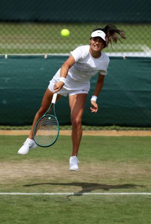 Emma Raducanu - Seen practicing for Wimbledon 2024