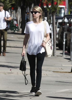 Emma Roberts in Black Jeans out in Los Angeles