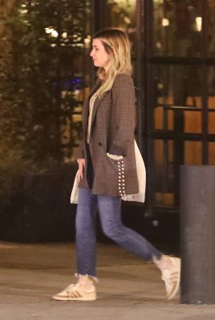 Emma Roberts - Leaving Madeo restaurant in West Hollywood