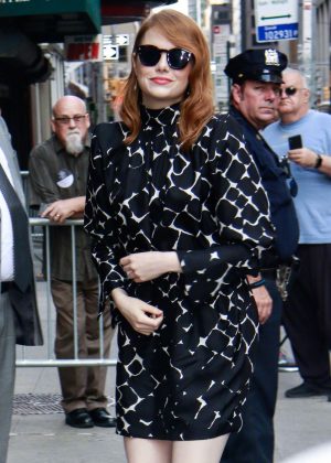 Emma Stone - Arriving at The Late Show with Stephen Colbert in NYC