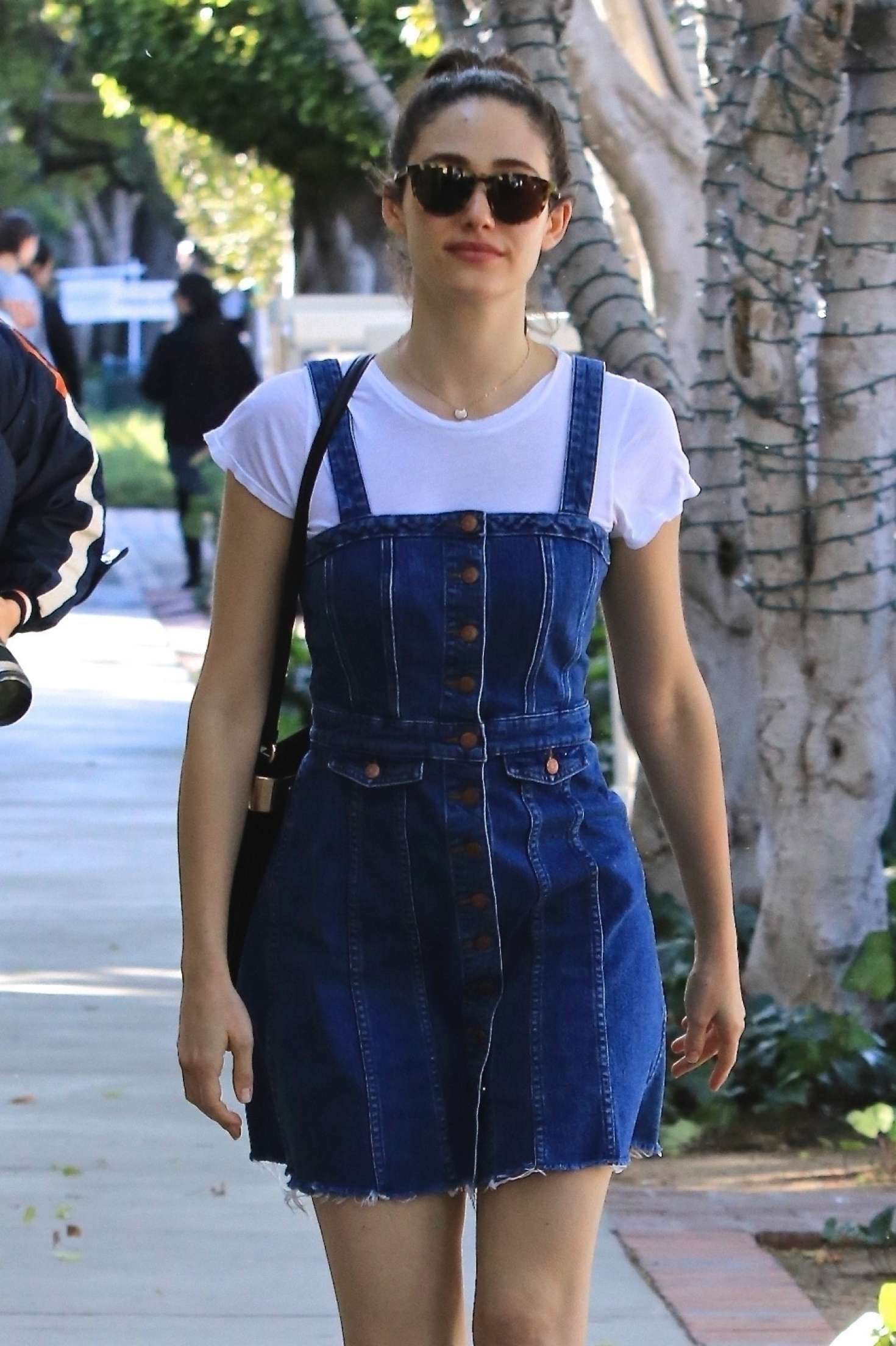 Emmy Rossum 2018 : Emmy Rossum in Jeans Mini Dress -14