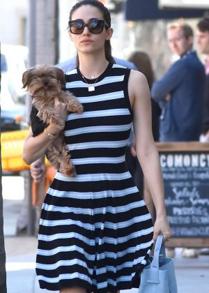 Emmy Rossum With Her Dog - Out in Beverly Hills