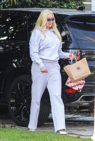 Erika Jayne - Wearing sweats with Christian Louboutin heels and a Louis Vuitton purse in L. A.