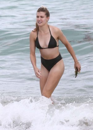 Eugenie Bouchard in Bikini on the beach in Miami