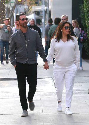 Eva Longoria with her husband out in Beverly Hills