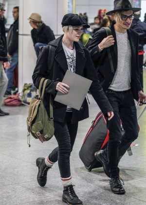 Evan Rachel Wood and Boyfriend Zach Villa at an Airport in Montreal