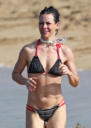 Evangeline Lilly in Bikini at a beach in Hawaii