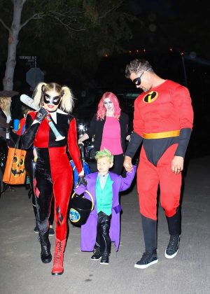 Fergie and family dressed up for Halloween in Brentwood