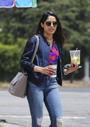 Freida Pinto in Jeans out in Los Angeles