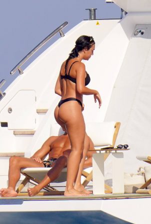 Georgina Rodriguez - In black bikini on a yacht in St. Tropez