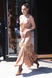 Gigi Hadid in Long Dress - Out in NY