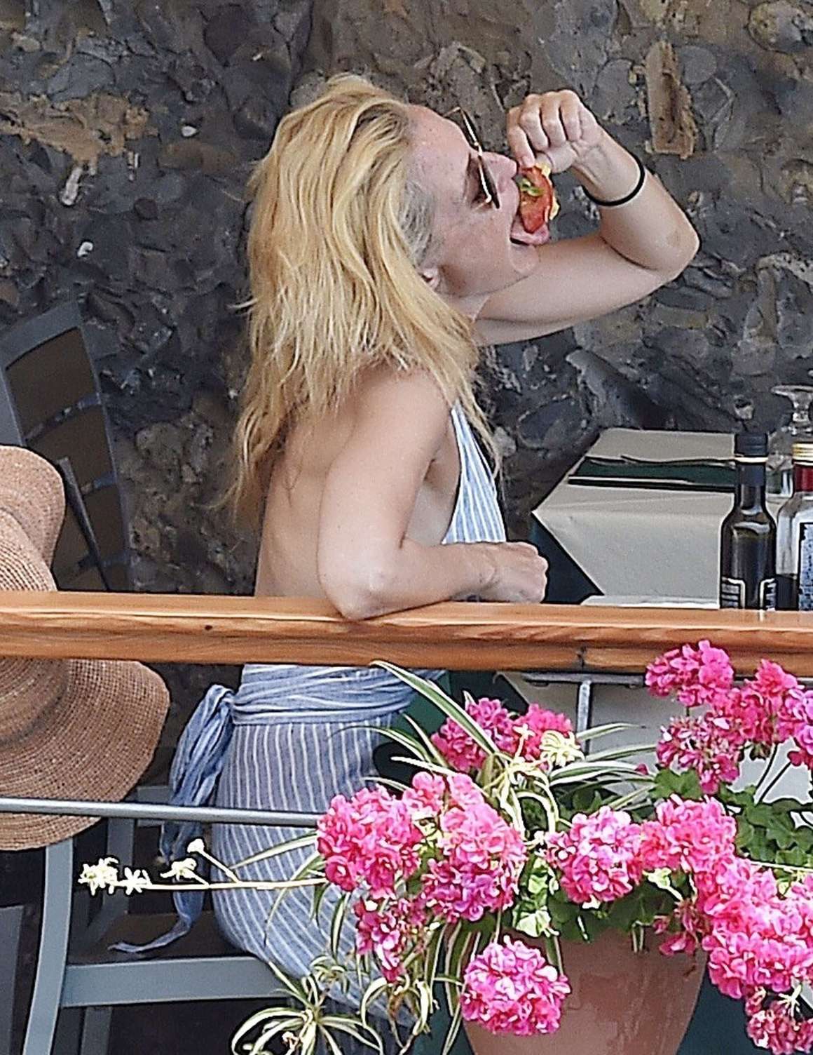 Gillian Anderson in Bikini in Portofino. 