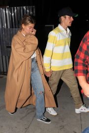 Hailey and Justin Bieber - Leave night church service in Beverly Hills