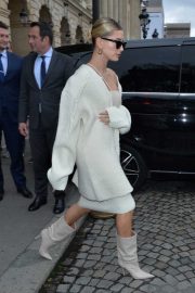 Hailey Bieber - leaves her hotel in Paris