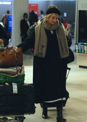 Haley Bennett at JFK Airport in NYC