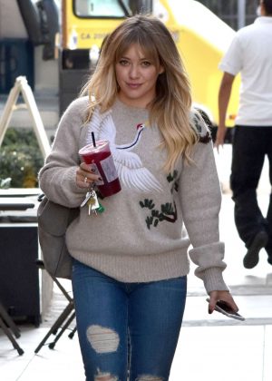 Hilary Duff in Jeans Shopping in West Hollywood