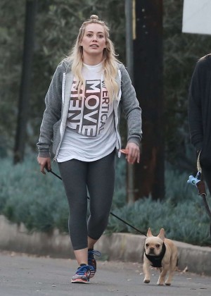 Hilary Duff in Leggings out in Beverly Hills
