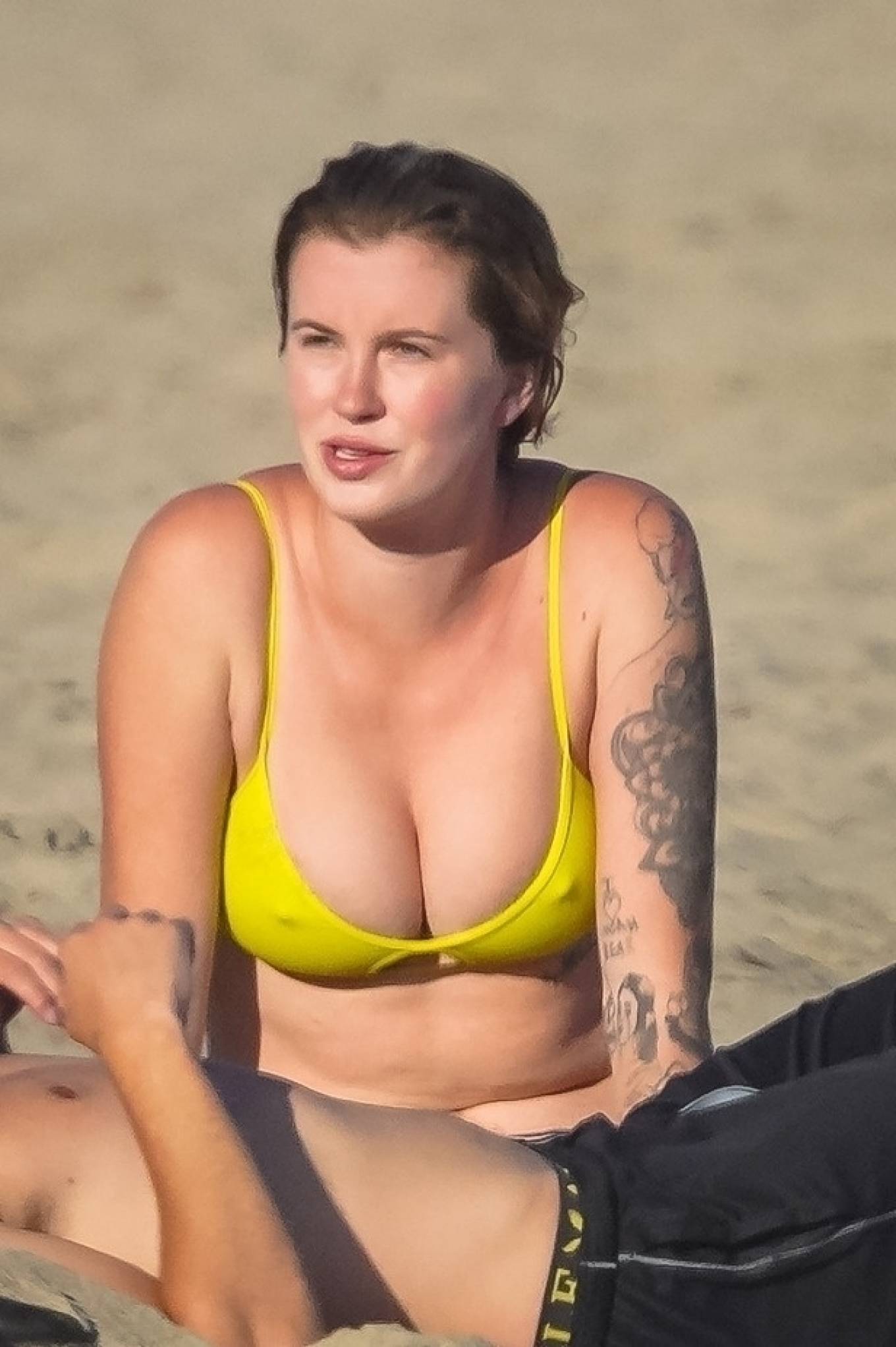 Ireland Baldwin in Yellow Bikini at the beach in Malibu | GotCeleb