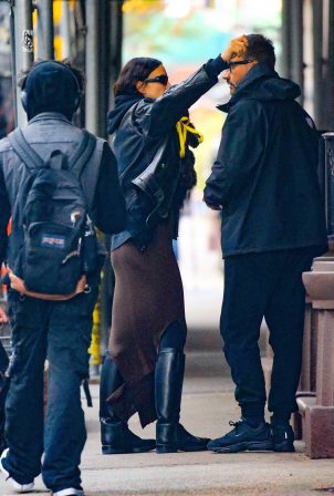 Irina Shayk - Spotted with a mysterious guy in New York