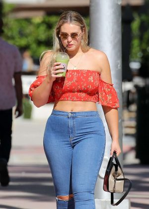 Iskra Lawrence in Jeans - Out in Miami