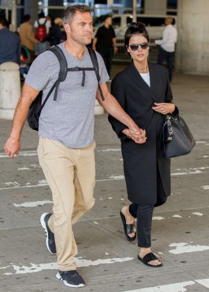 Jaimie Alexander and Airon Armstrong at JFK Airport in NYC