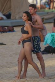 Jamie Chung - In bikini filming in Hawaii