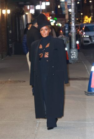 Janelle Monáe - Arriving at The Late Show with Stephen Colbert in New York