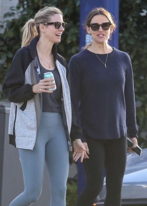 Jennifer Garner with a friend out in Santa Monica