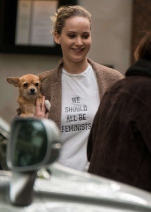 Jennifer Lawrence Leaving the set of 'Red Sparrow' in London