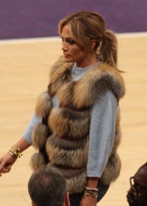 Jennifer Lopez at a Lakers game in Los Angeles