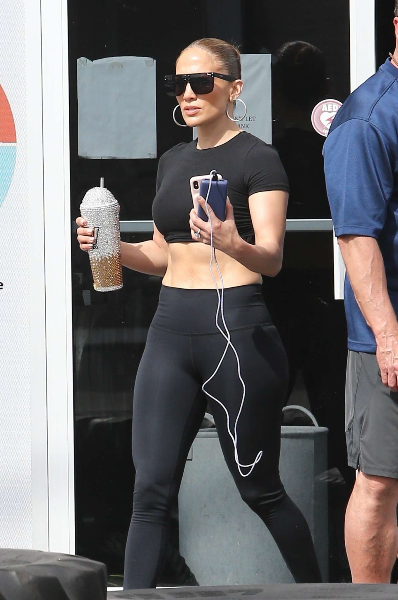 Jennifer Lopez in Black Spandex - Arriving at the gym in Miami-38