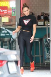 Jennifer Lopez in Black Tights - Out in Miami