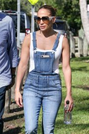 Jennifer Lopez in Jeans at a school run in Miami Beach
