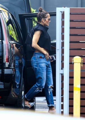 Jennifer Lopez in Jeans at recording studio in Miami